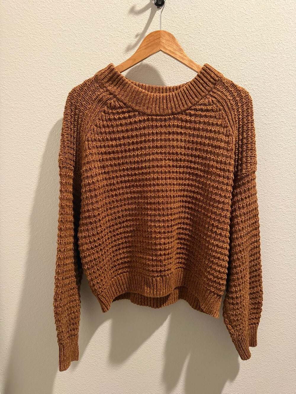 Universal Thread Rust Textured Chunky Knit Crewneck Sweater Size XL